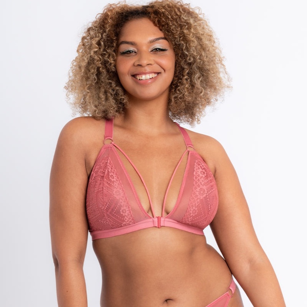 Elegant Pink Lace Bra